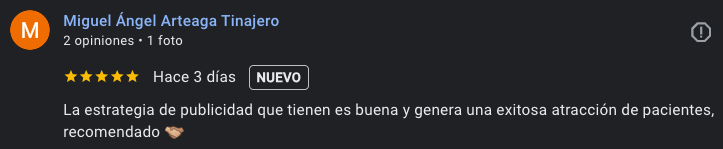 Reseña de Miguel, clínica dental cliente de SA-Dental
