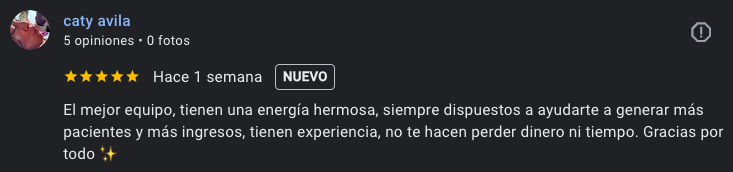 Reseña de Caty, clínica dental cliente de SA-Dental