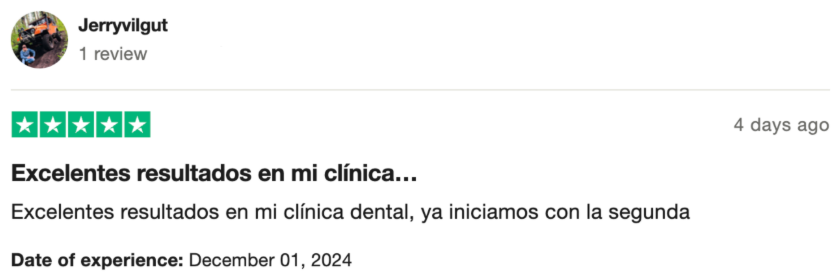 Reseña de Jerry, clínica dental cliente de SA-Dental