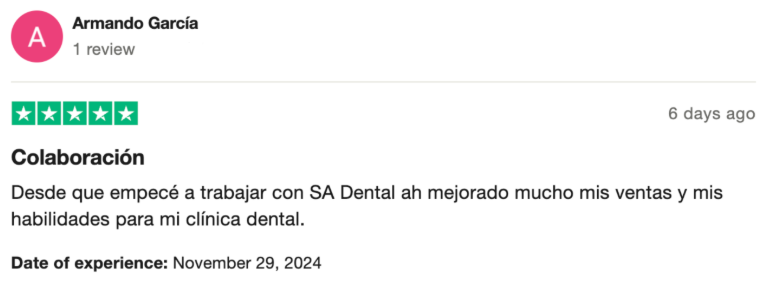 Reseña de Armando, clínica dental cliente de SA-Dental